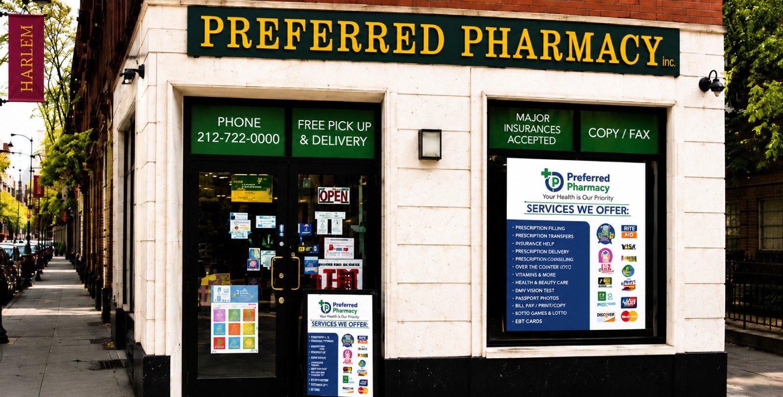 Preferred Pharmacy storefront in Harlem