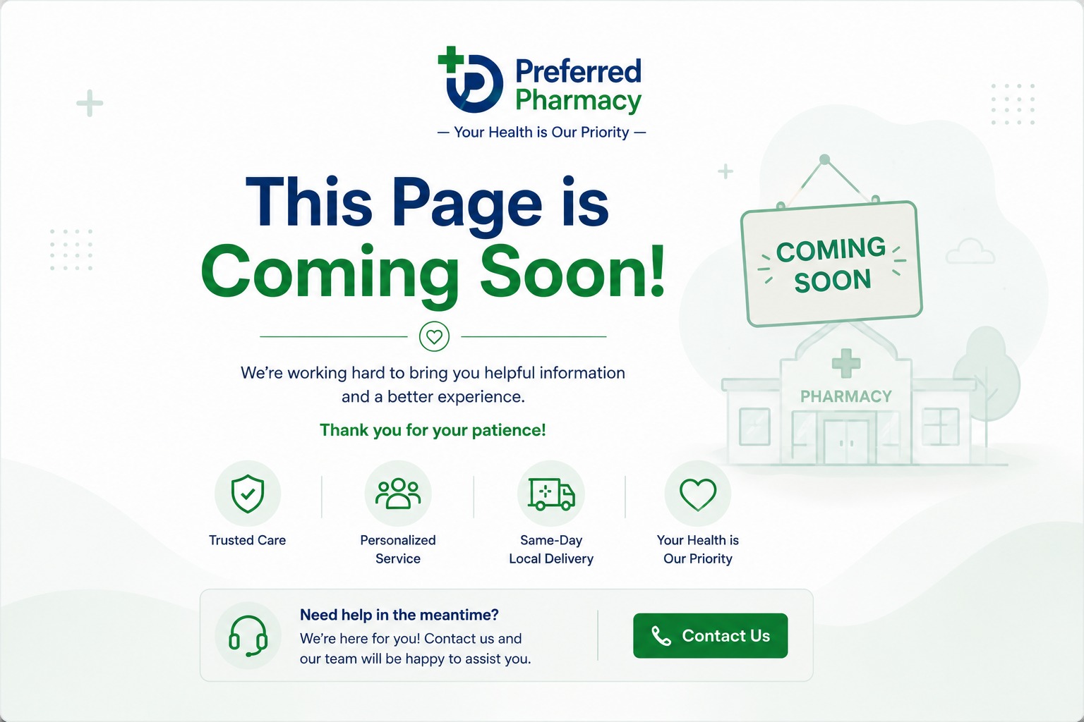 This Page is Coming Soon — Preferred Pharmacy