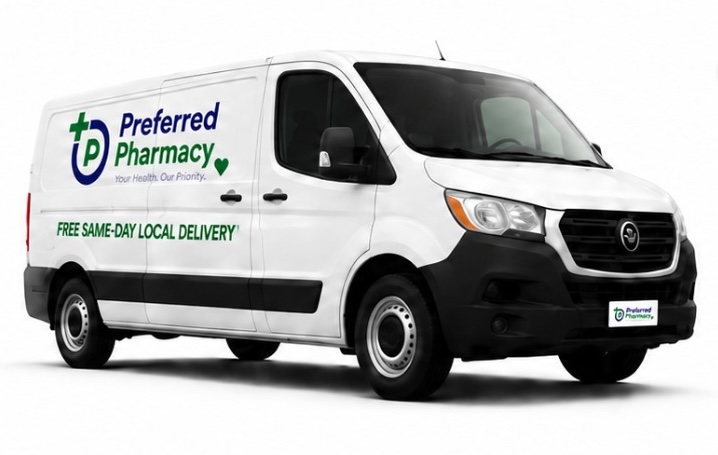 Preferred Pharmacy free same-day local delivery van