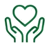 Caring hands with heart