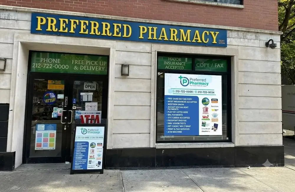 Preferred Pharmacy storefront on 115th Street, Harlem